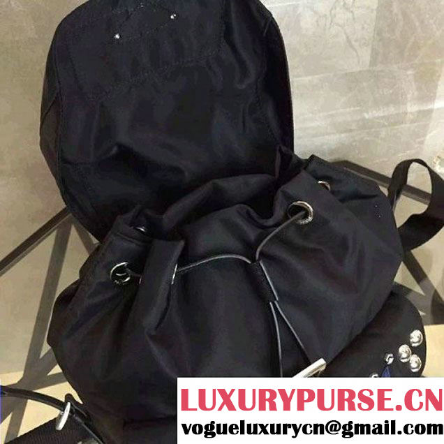 Prada Fabric Robot Backpack 1BZ678 Black (2A137-6060707 )