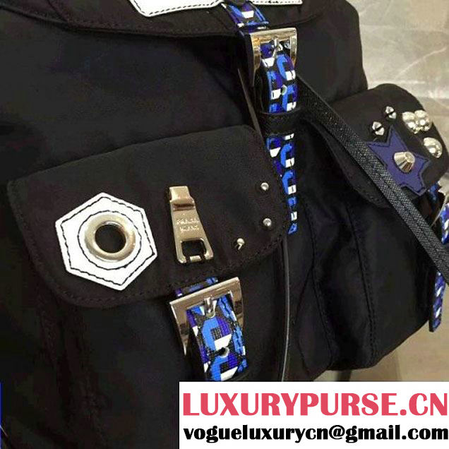 Prada Fabric Robot Backpack 1BZ678 Black (2A137-6060707 )