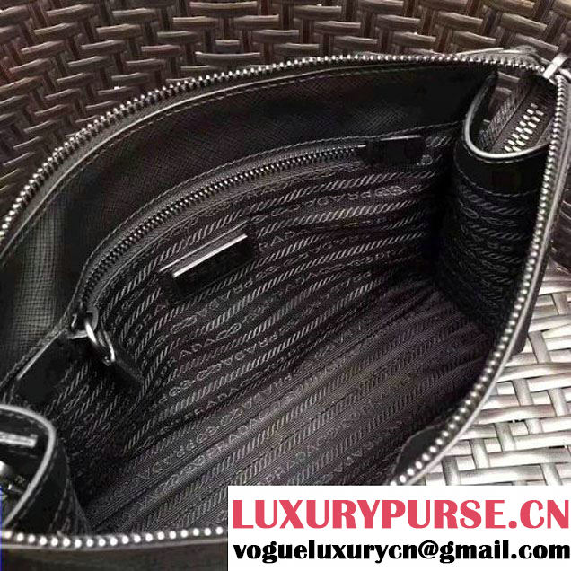 Prada Saffiano Leather Cosmetic Travel Kit Pouch 2NE009 Black 2017 (GYF-7060103 )