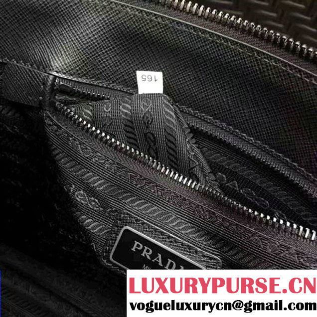 Prada Saffiano Leather Cosmetic Travel Kit Pouch 2NE009 Black 2017 (GYF-7060103 )