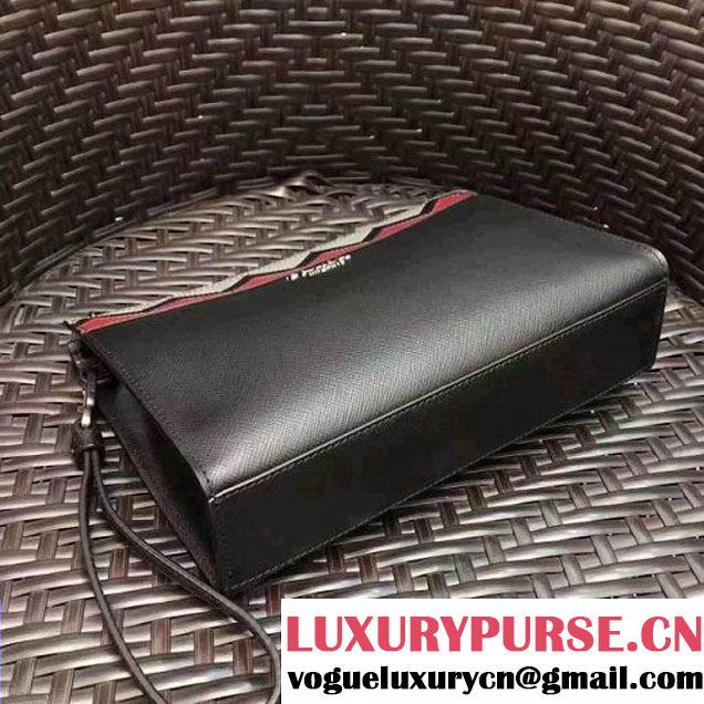 Prada Saffiano Leather Cosmetic Travel Kit Pouch 2NE009 Black/Red 2017 (GYF-7060102 )