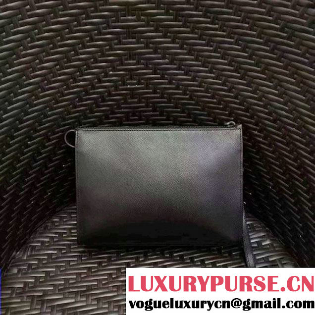 Prada Saffiano Leather Cosmetic Travel Kit Pouch 2NE009 Black/Yellow 2017 (GYF-7060101 )