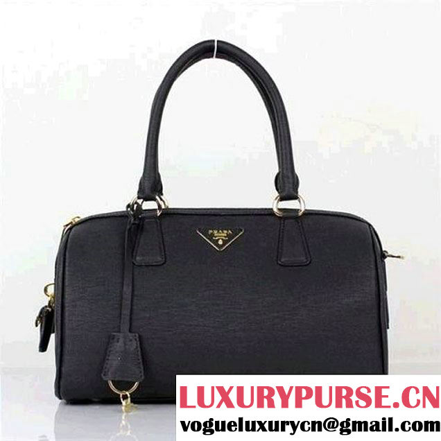 Hot Style Prada Saffiano Lux Calf Leather Top Handle Bag BN0796 Black  