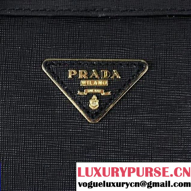 Hot Style Prada Saffiano Lux Calf Leather Top Handle Bag BN0796 Black  