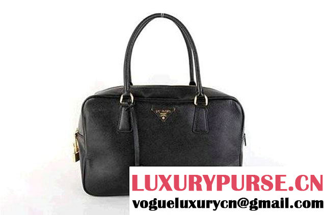 Prada Saffiano Calf Leather Top Handle Bag BL094L Black  
