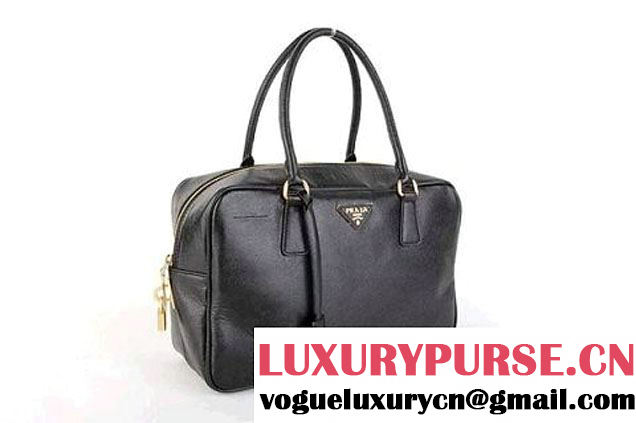 Prada Saffiano Calf Leather Top Handle Bag BL094L Black  