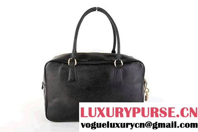 Prada Saffiano Calf Leather Top Handle Bag BL094L Black  