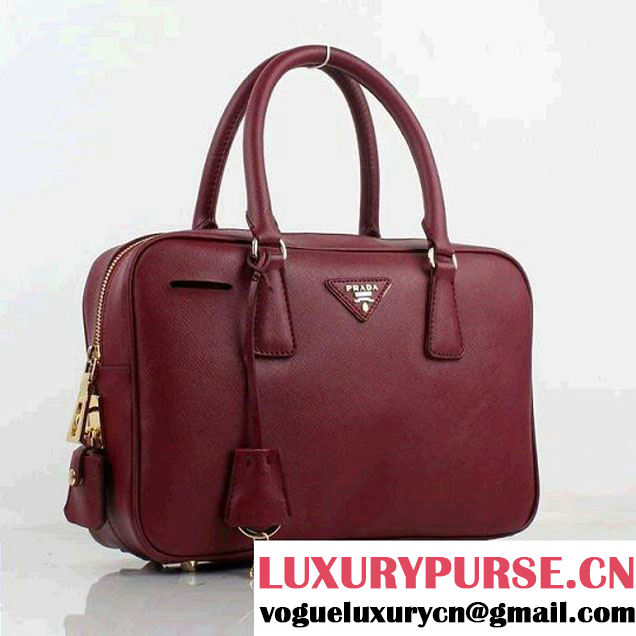 Prada BL095F NZV F0403 Top Handle Bag Burgundy