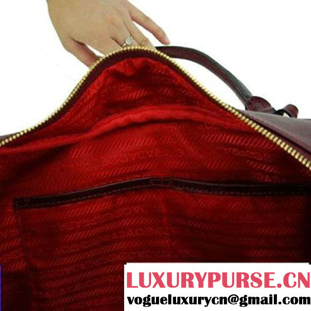 Prada Saffiano Calf Leather Top Handle Bag BL094L Bordeaux  