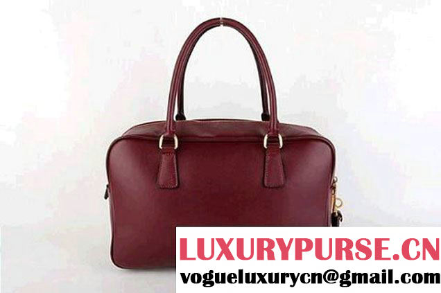 Prada Saffiano Calf Leather Top Handle Bag BL094L Bordeaux  