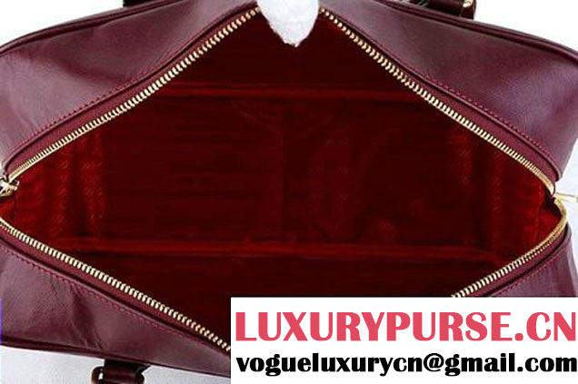 Prada Saffiano Calf Leather Top Handle Bag BL094L Bordeaux  