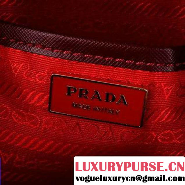 Prada Saffiano Calf Leather Top Handle Bag BL094L Bordeaux  