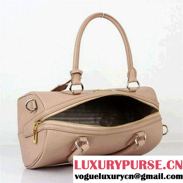 Hot Sell Prada Saffiano Lux Calf Leather Top Handle Bag BN0796 Light Apricot  