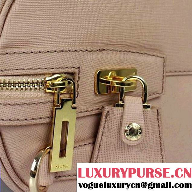 Hot Sell Prada Saffiano Lux Calf Leather Top Handle Bag BN0796 Light Apricot  