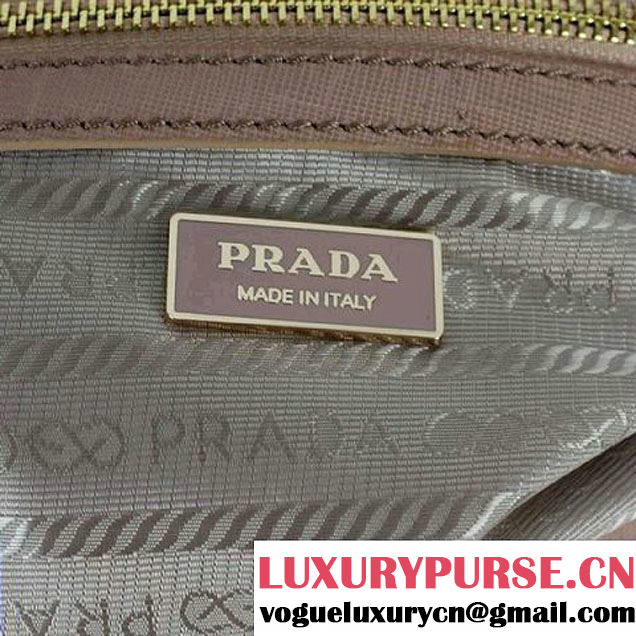 Hot Sell Prada Saffiano Lux Calf Leather Top Handle Bag BN0796 Light Apricot  
