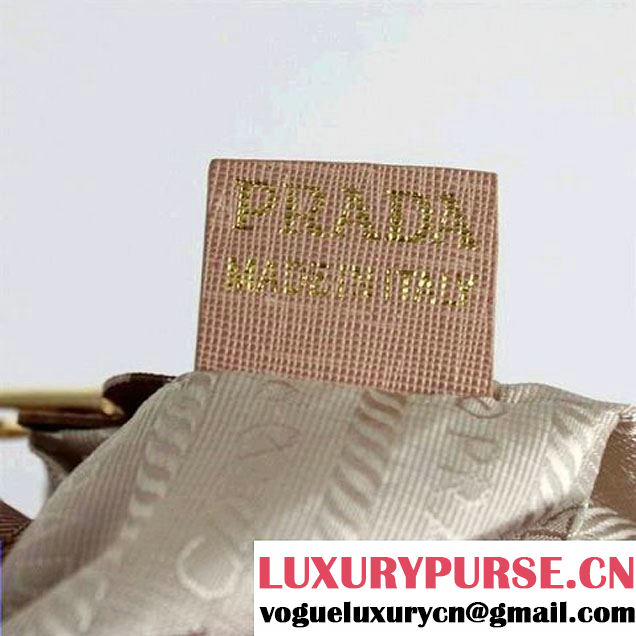 Hot Sell Prada Saffiano Lux Calf Leather Top Handle Bag BN0796 Light Apricot  