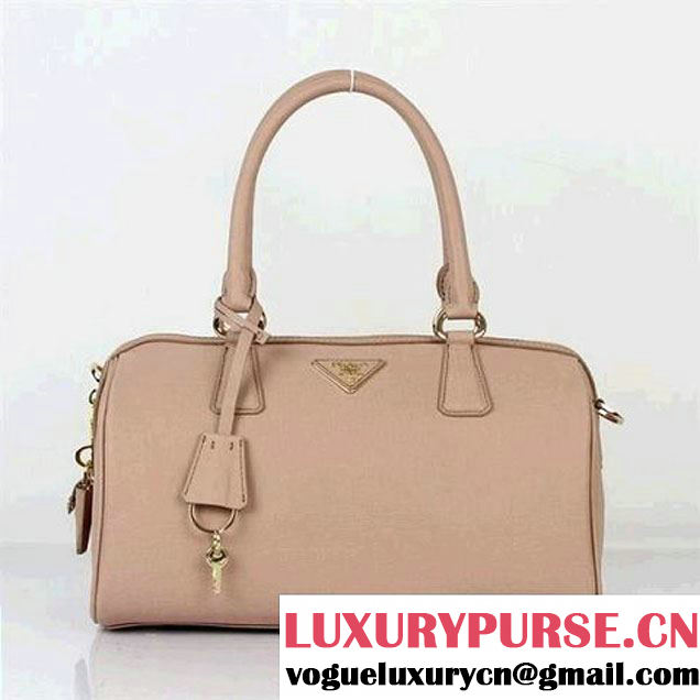 Hot Sell Prada Saffiano Lux Calf Leather Top Handle Bag BN0796 Light Apricot  
