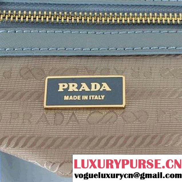 Fashion Prada Saffiano Lux Calf Leather Top Handle Bag BN0796 Light Blue  