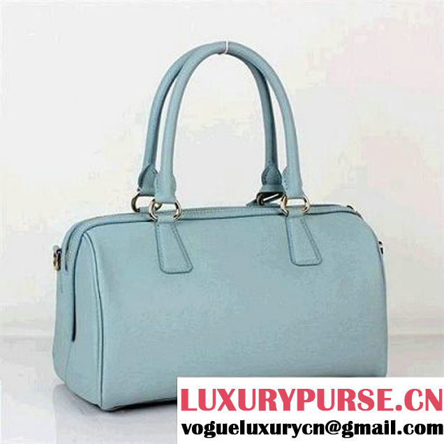 Fashion Prada Saffiano Lux Calf Leather Top Handle Bag BN0796 Light Blue  