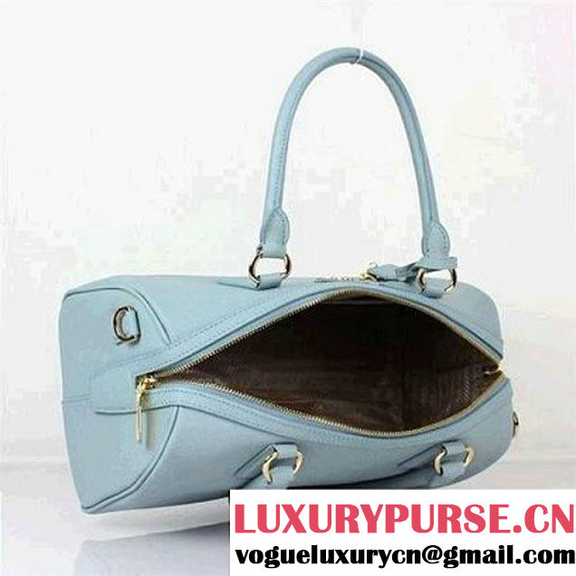 Fashion Prada Saffiano Lux Calf Leather Top Handle Bag BN0796 Light Blue  