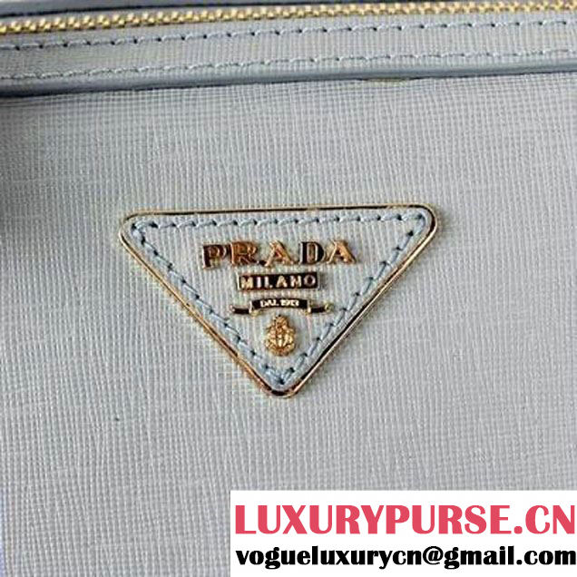 Fashion Prada Saffiano Lux Calf Leather Top Handle Bag BN0796 Light Blue  