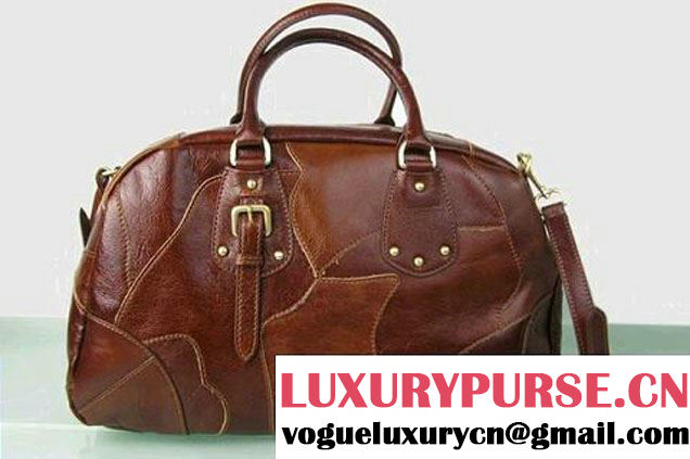 Prada Bowling Bag Bright Leather BL0393 Brown  