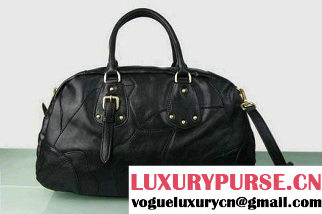 Prada Bowling Bag Bright Leather BL0393 Black  