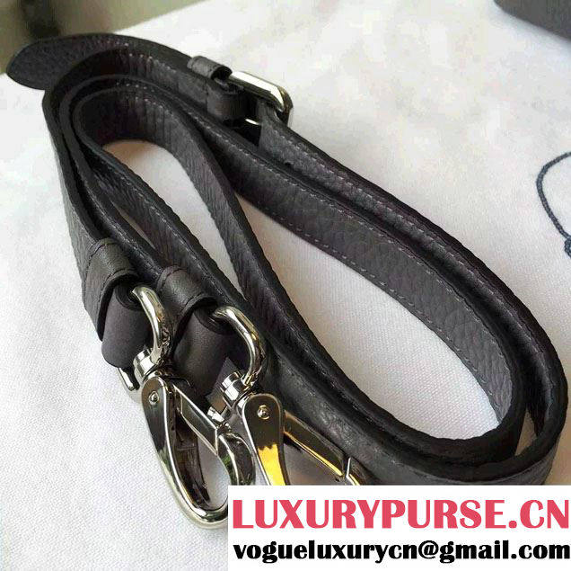 Prada Clemence Leather Boston Tote Bag 0915 Gray 2015