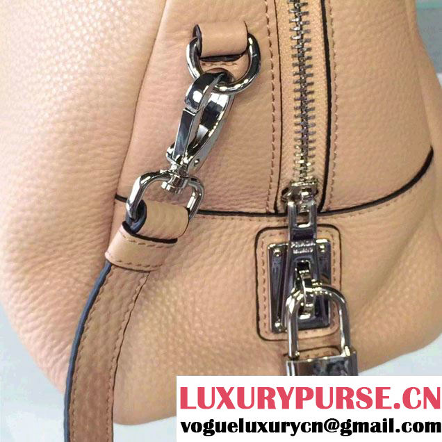 Prada Clemence Leather Boston Tote Bag 0915 Nude Pink 2015