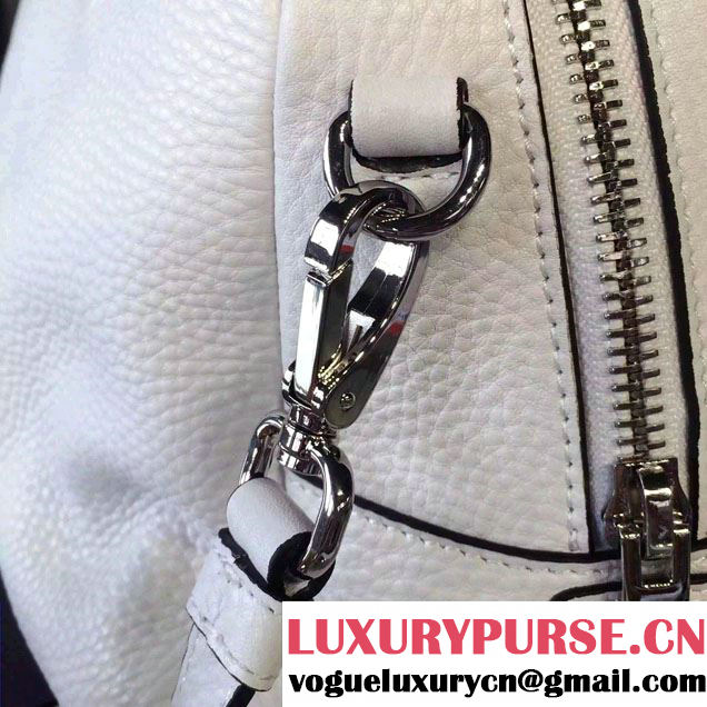 Prada Clemence Leather Boston Tote Bag 0915 White 2015