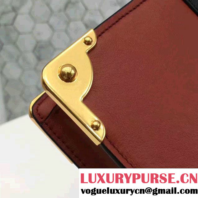 Prada Cahier Calf Leather And Saffiano Leather Clutch Bag 1BF048 Terracotta/Black 2017