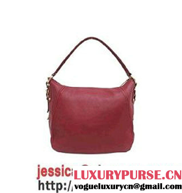Prada Calfskin Hobo Shoulder Bag Red BR4567 Red  - $189.00