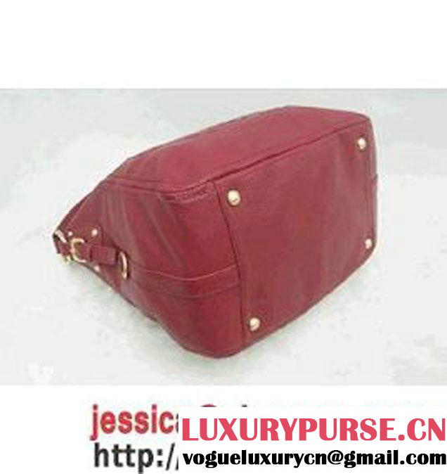 Prada Calfskin Hobo Shoulder Bag Red BR4567 Red  - $189.00