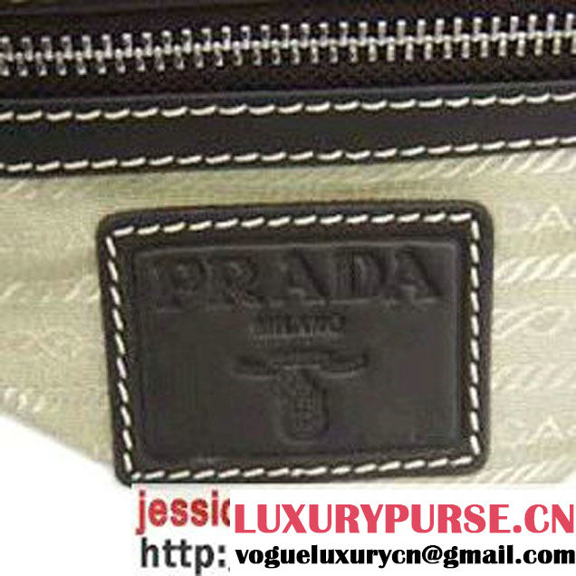 Prada BR1337 Leather Hobo Bag Dark Coffee   - $175.00