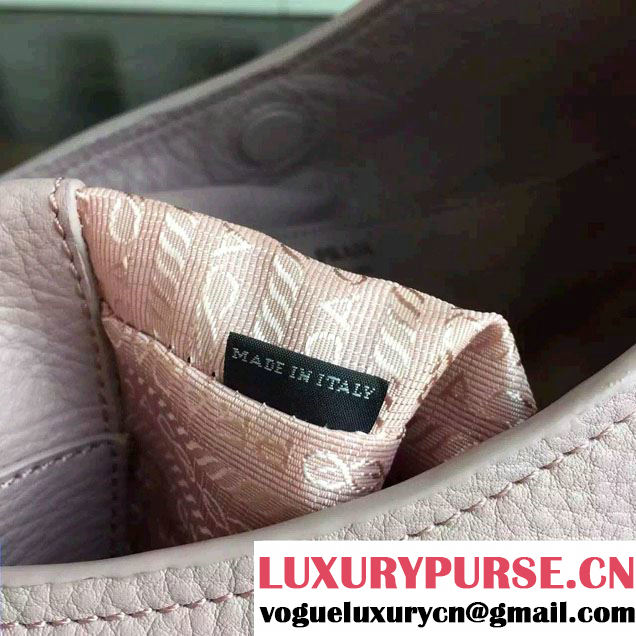 Prada Corsica Calf Leather Hobo Shoulder Bag 1BC013 Pink 2015