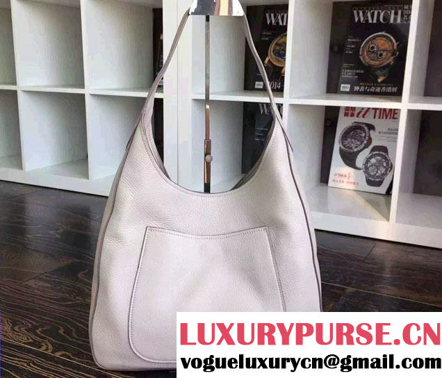 Prada Corsica Calf Leather Hobo Shoulder Bag 1BC013 Gray 2015