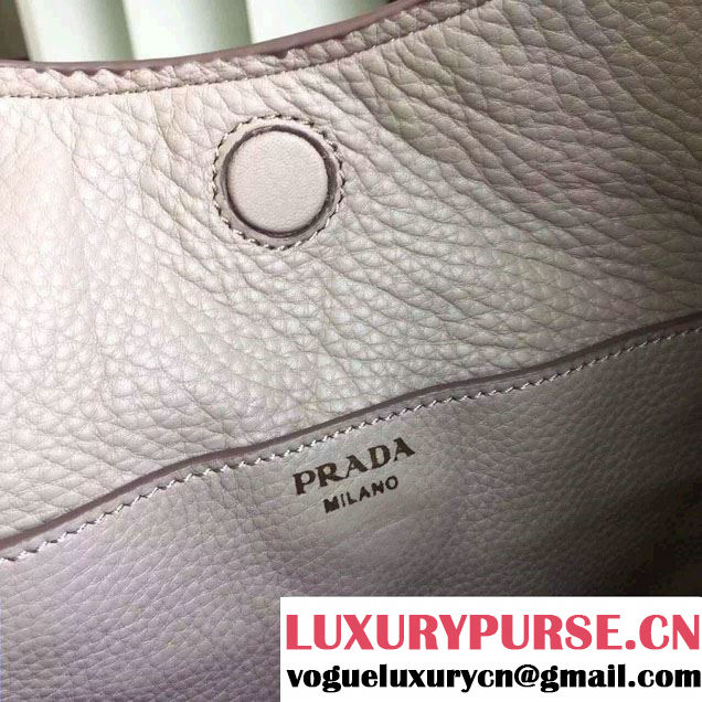 Prada Corsica Calf Leather Hobo Shoulder Bag 1BC013 Gray 2015
