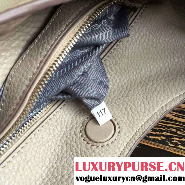 Prada Corsica Calf Leather Hobo Shoulder Bag 1BC013 Gray 2015