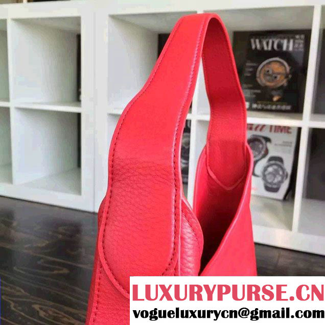 Prada Corsica Calf Leather Hobo Shoulder Bag 1BC013 Red 2015