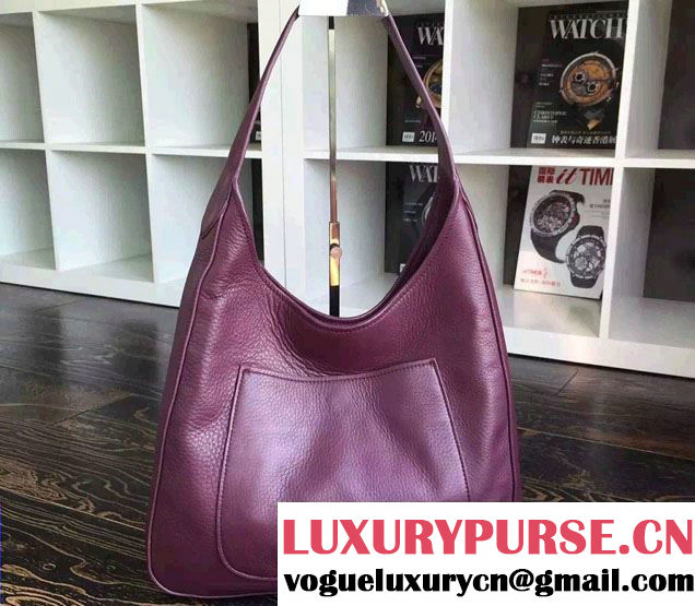 Prada Corsica Calf Leather Hobo Shoulder Bag 1BC013 Purple 2015