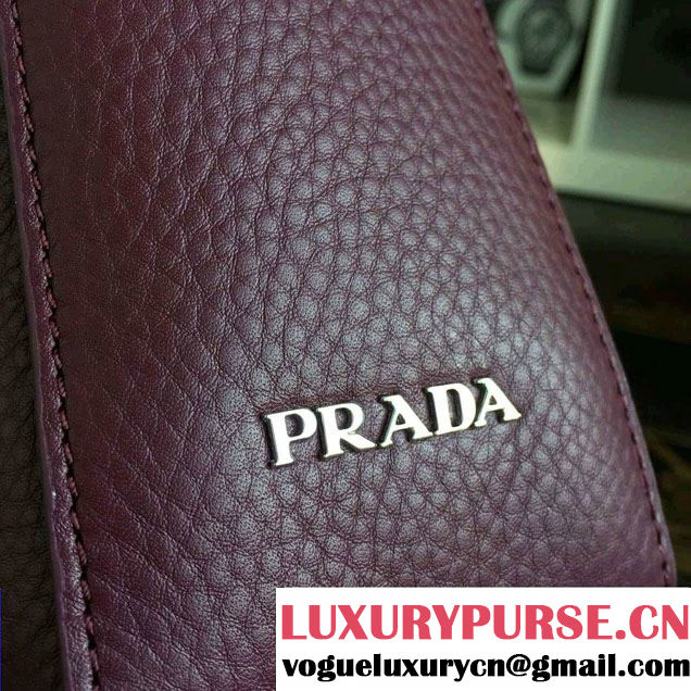Prada Corsica Calf Leather Hobo Shoulder Bag 1BC013 Purple 2015