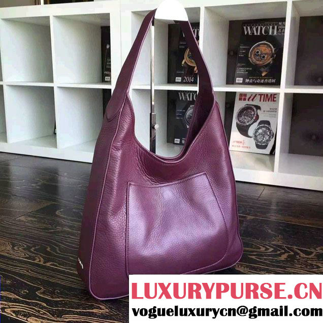 Prada Corsica Calf Leather Hobo Shoulder Bag 1BC013 Purple 2015