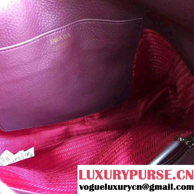 Prada Corsica Calf Leather Hobo Shoulder Bag 1BC013 Purple 2015