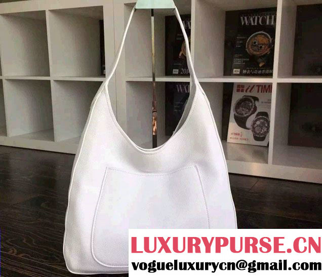 Prada Corsica Calf Leather Hobo Shoulder Bag 1BC013 White 2015