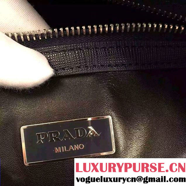 Prada Saffiano Leather Briefcase 2VE891 Black 2016