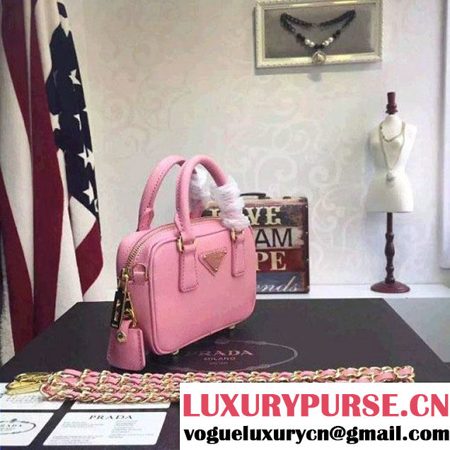Prada Saffiano Leather Top-handle Mini Bag Pink (1A025-042811 )