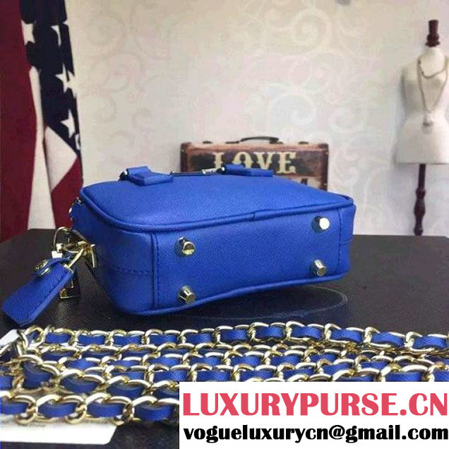 Prada Saffiano Leather Top-handle Mini Bag Blue (1A025-042812 )