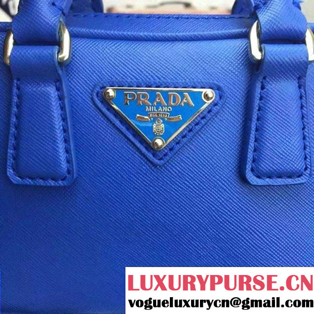 Prada Saffiano Leather Top-handle Mini Bag Blue (1A025-042812 )