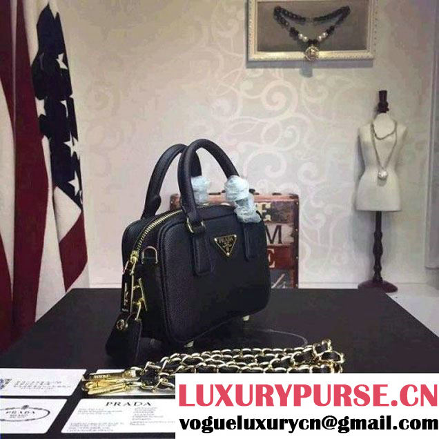 Prada Saffiano Leather Top-handle Mini Bag Black (1A025-042813 )