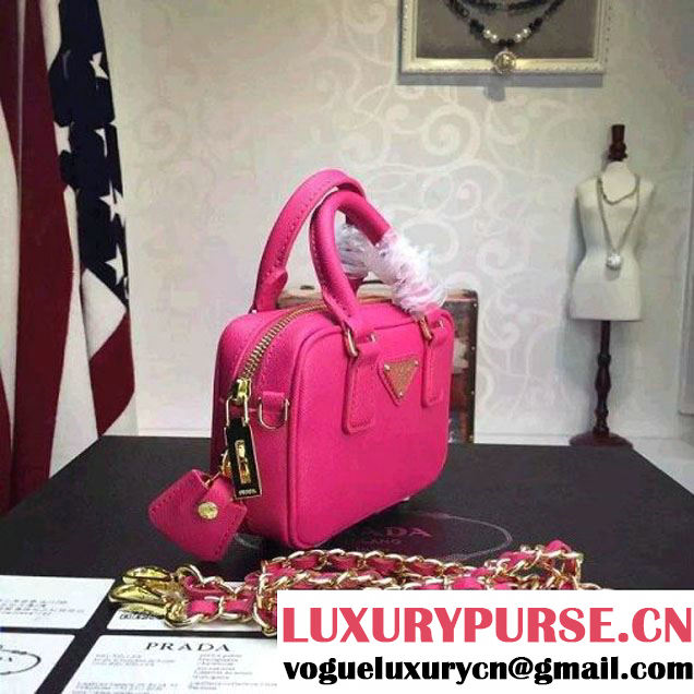 Prada Saffiano Leather Top-handle Mini Bag Rosy (1A025-042814 )